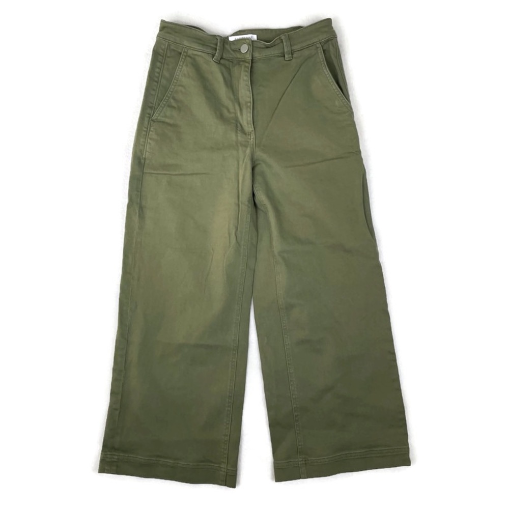 Everlane High Waist Cropped Pants Size 6 Green